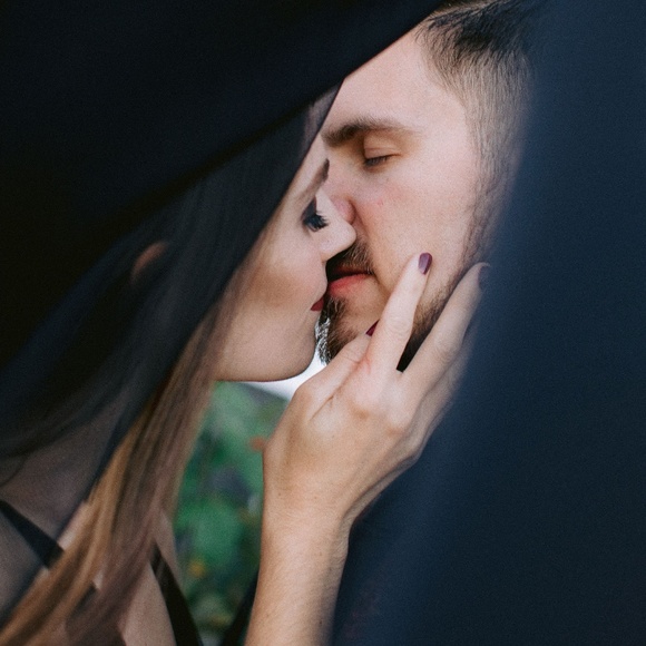 NWT Wedding Veil Cape Handmade Black White blush bride bridal wedding day - Picture 5 of 7